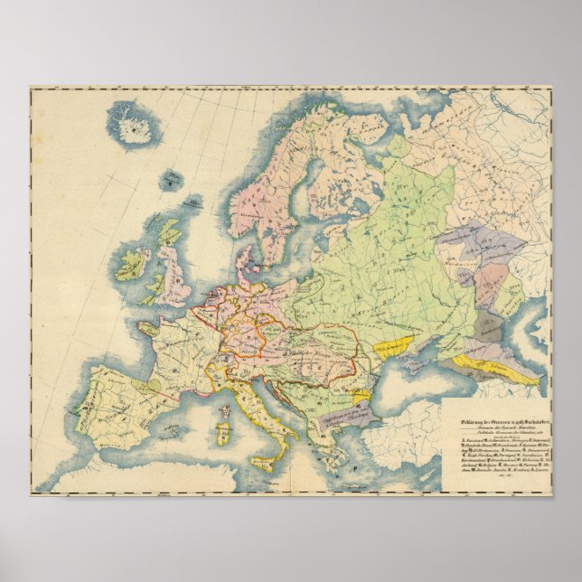 Ethnographic map of Europe Poster (Front)