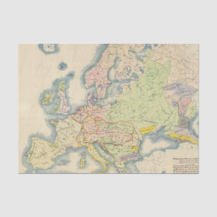 Ethnographic map of Europe Tissue Paper