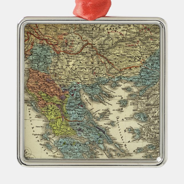 Ethnographic Map of Ottoman Empire Metal Ornament (Front)