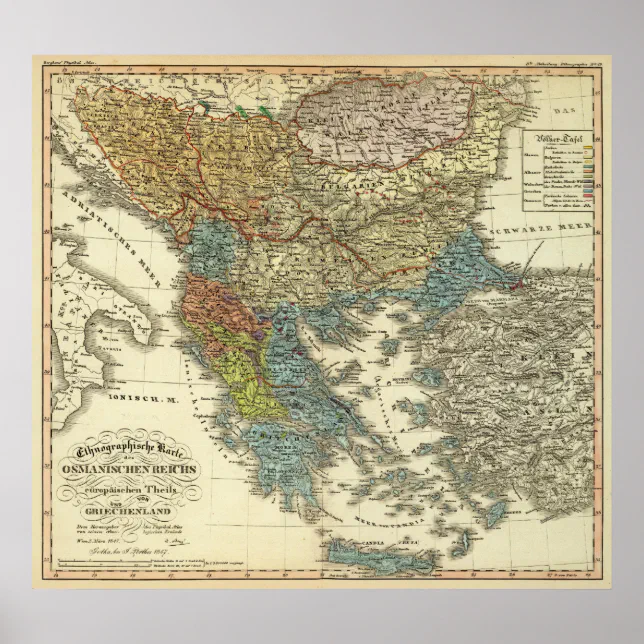 Ethnographic Map of Ottoman Empire Poster | Zazzle