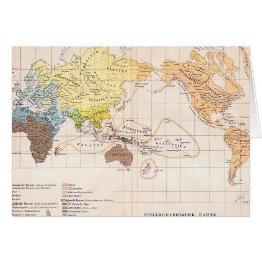 Ethnographic Map of the World Cards (Front Horizontal)