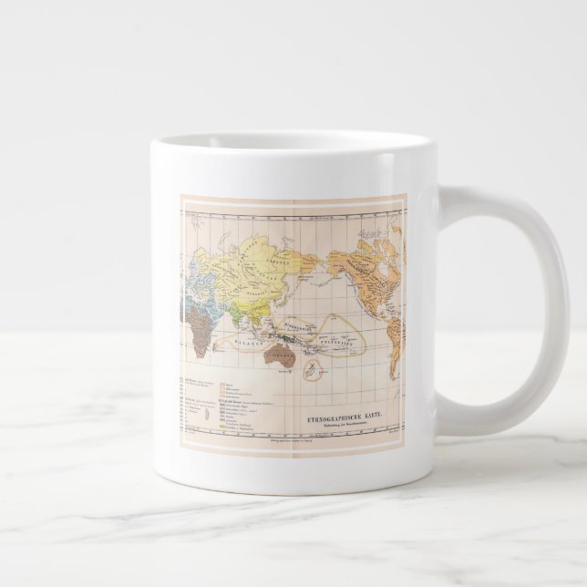 Ethnographic Map of the World Giant Coffee Mug (Right)