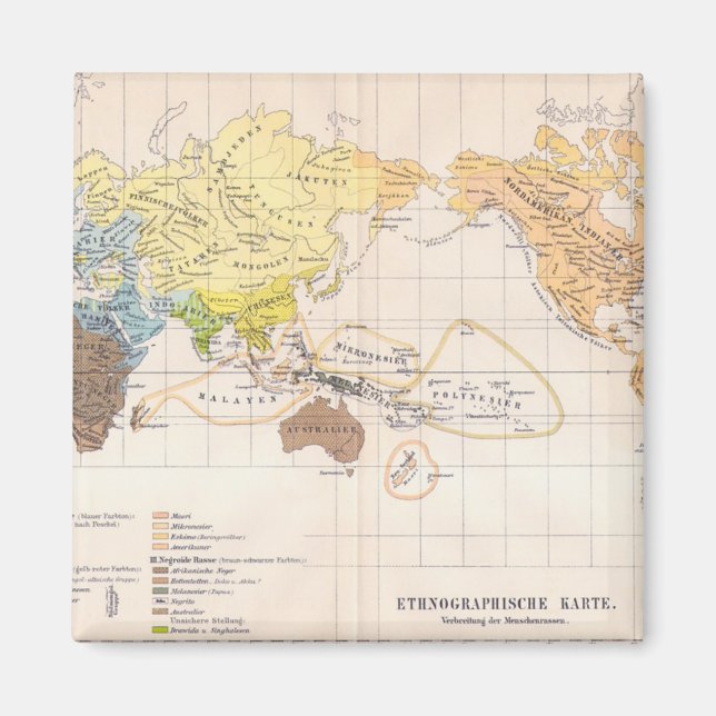 Ethnographic Map of the World Magnet (Front)