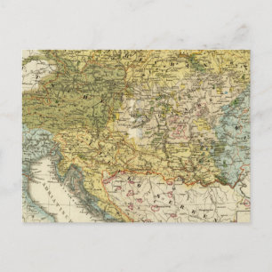 Ethnography Map of Europe Postcard