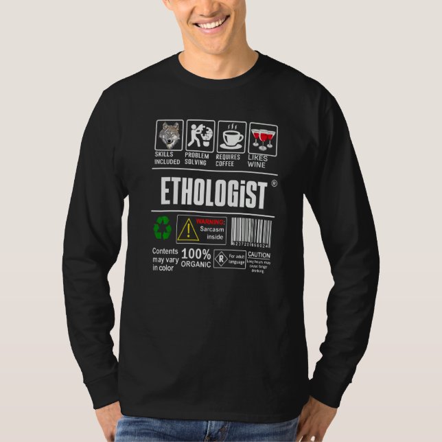 Ethologist Label Skills Solving Coffee Wine  1 T-Shirt (Front)