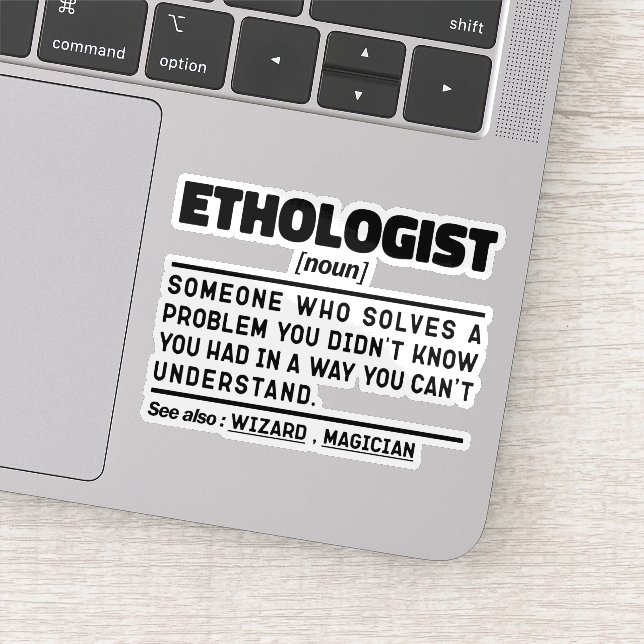 Ethologist Noun Animal Behavior Specialist Funny Sticker (Detail)