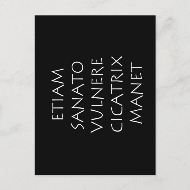 Etiam sanato vulnere cicatrix manet postcard (Front)