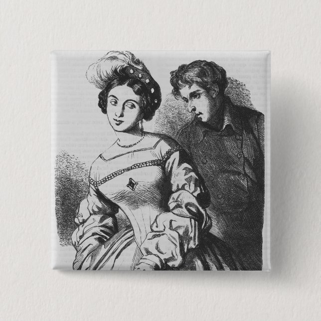 Etienne Lousteau speaking to an actress Pinback Button (Front)