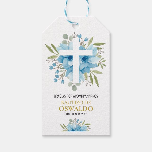 Etiqueta de agradecimiento para bautizo gift tags (Front)