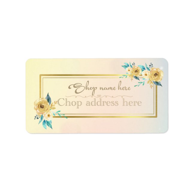 Etiqueta de remitente con rosas label (Front)