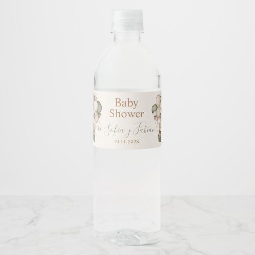 Etiqueta Para Botella De Agua Teddy Bear Baby Show Water Bottle Label