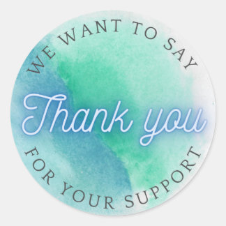 Etiqueta "Thank you for your support"  Classic Round Sticker