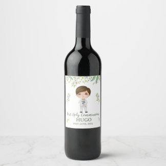 Etiquetas botellas de vino Primera Comunión HUGO Wine Label