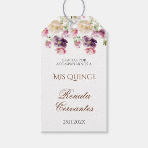 Etiquetas Para Regalos Quinceanera Floral Gift Tags