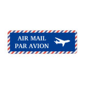 AIR MAIL PAR AVION 飛行機 エアメールスタンプ airplane ラベル Label | Zazzle