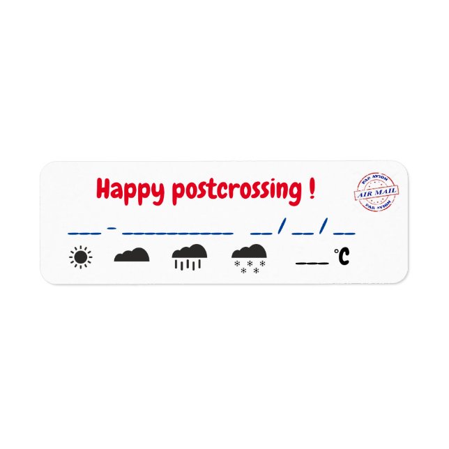 Etiquettes postcrossing complètes label (Front)