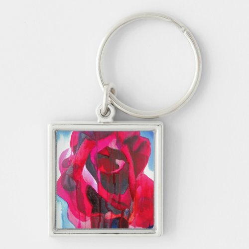 Etoile de Holland modern rose original art Keychain