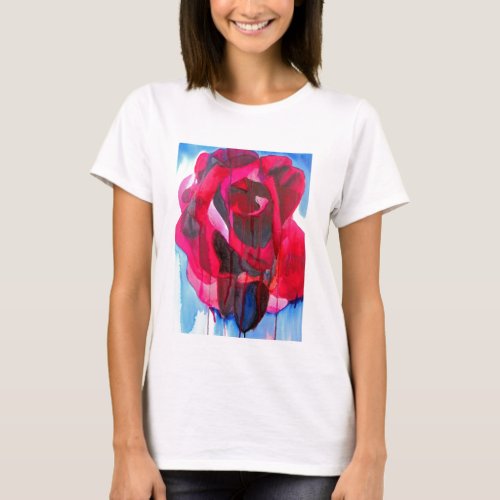 Etoile de Holland modern rose original art T_Shirt