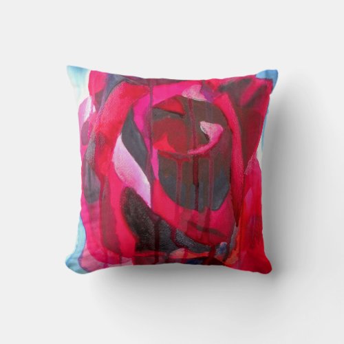 Etoile de Holland modern rose original art Throw Pillow