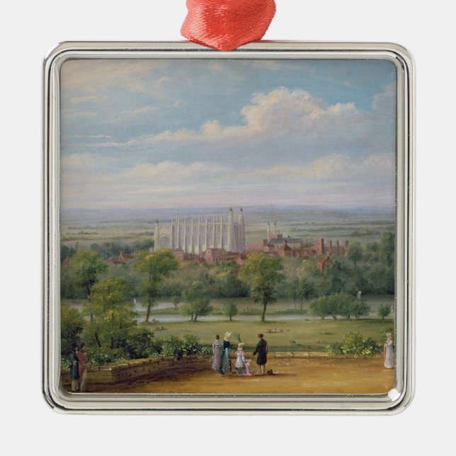 Eton College from the terrace of Windsor Castle Metal Ornament (Front)