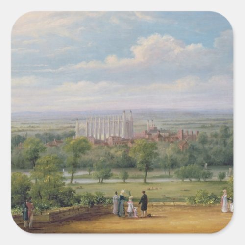 Eton College from the terrace of Windsor Castle Square Sticker