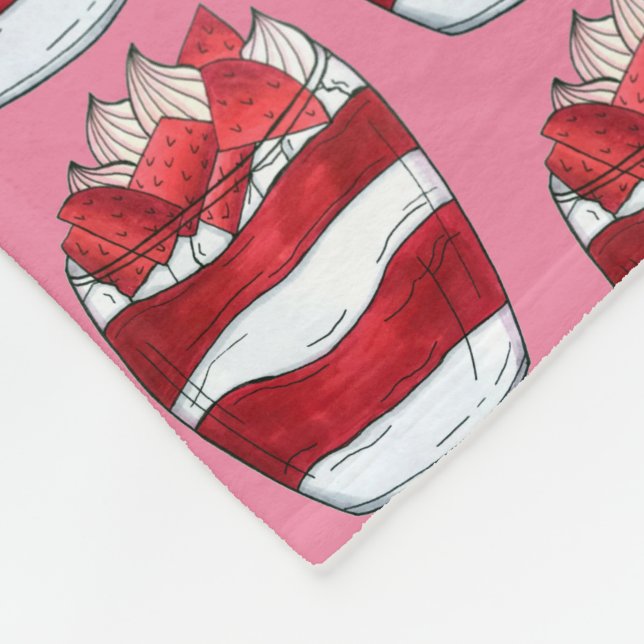 Eton Mess Strawberry Meringue UK British Dessert Fleece Blanket (Corner)