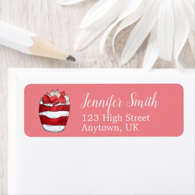 Eton Mess Strawberry Meringue UK British Dessert Label (Insitu)