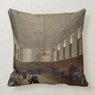 Eton School Room, from 'History of Eton College', Throw Pillow