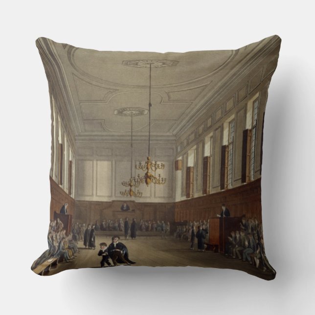 Eton School Room, from 'History of Eton College', Throw Pillow (Front)