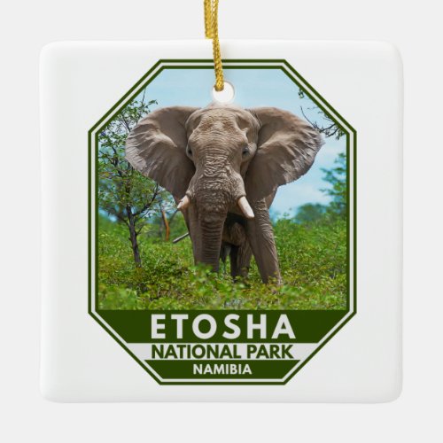 Etosha National Park Namibia Elephant Watercolor Ceramic Ornament