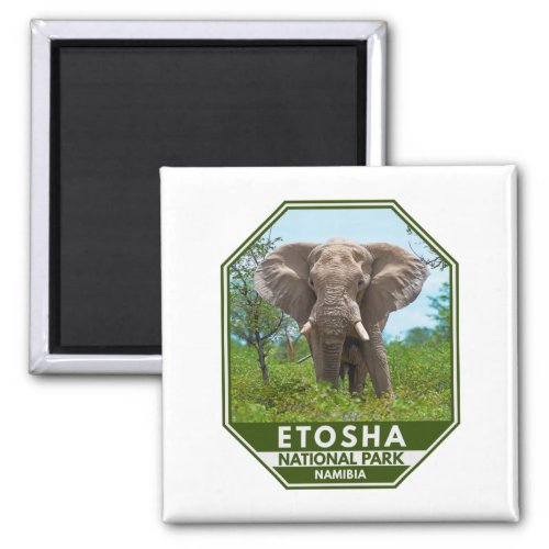 Etosha National Park Namibia Elephant Watercolor Magnet