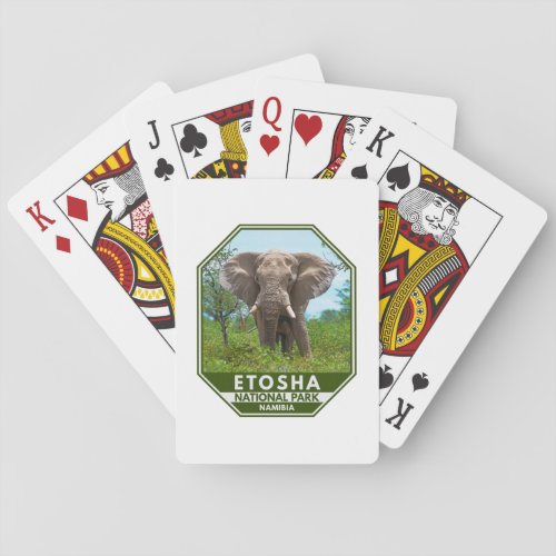 Etosha National Park Namibia Elephant Watercolor Poker Cards