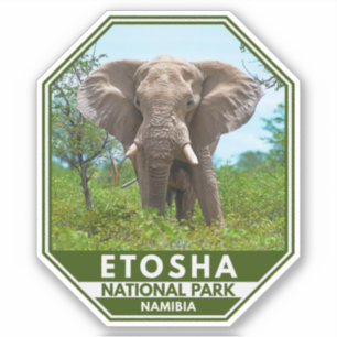 Etosha National Park Namibia Elephant Watercolor Sticker