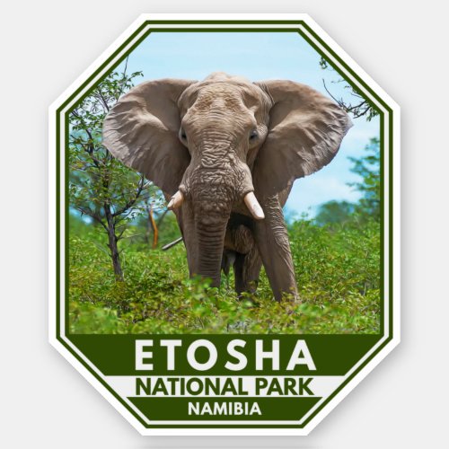Etosha National Park Namibia Elephant Watercolor Sticker