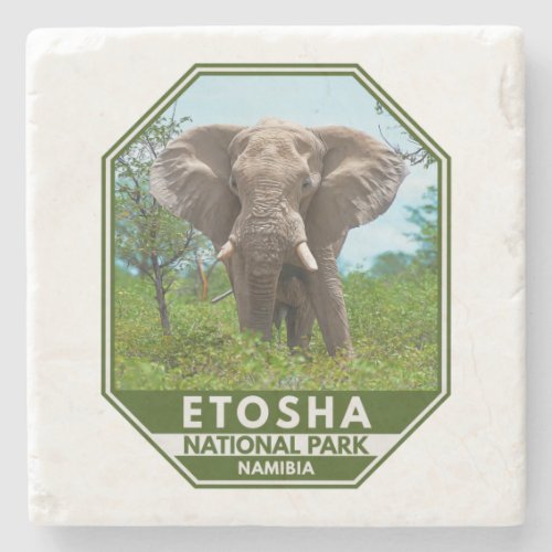 Etosha National Park Namibia Elephant Watercolor Stone Coaster