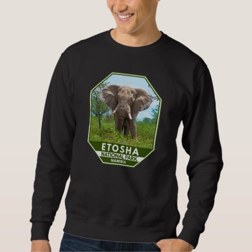Etosha National Park Namibia Elephant Watercolor Sweatshirt