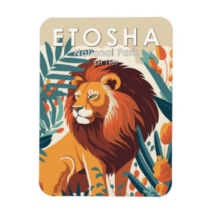 Etosha National Park Namibia Vintage Magnet