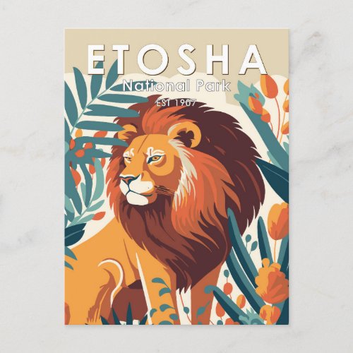 Etosha National Park Namibia Vintage Postcard