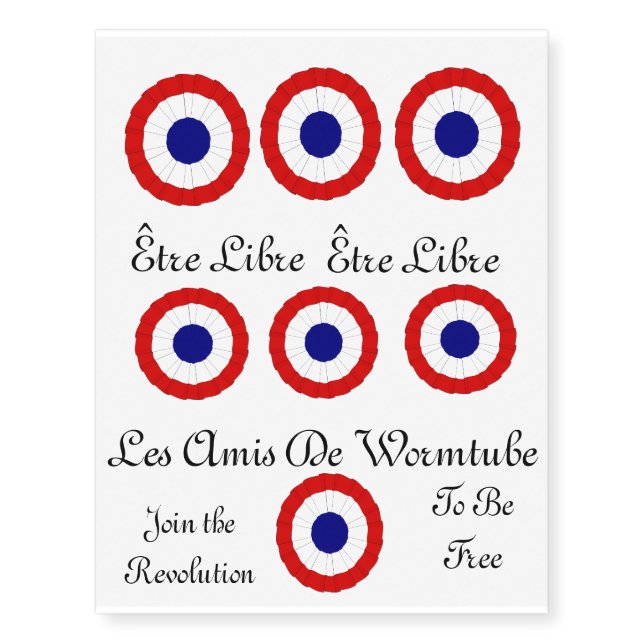 Être Libre Temp Tattoos (Front)