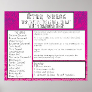 Être Verbs Poster