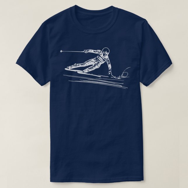 Etreme Sports Skiing Snow Winter Ski Downhill Slal T-Shirt (Design Front)