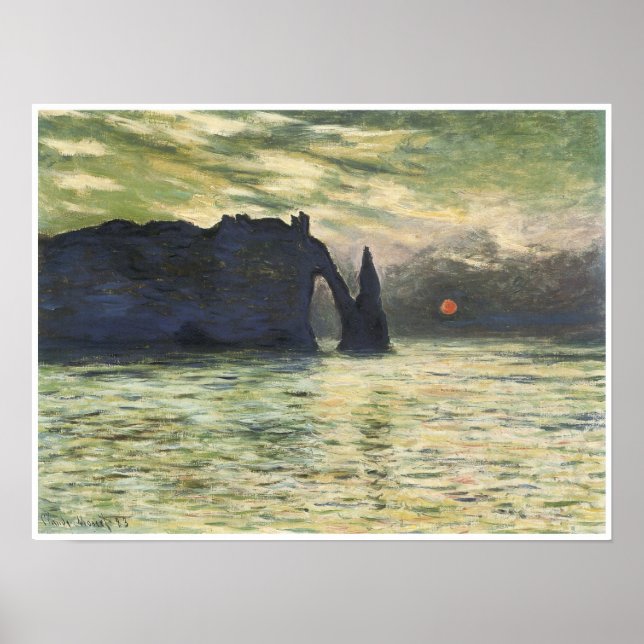 Etretat, Sunset, 1883, Claude Monet Poster (Front)