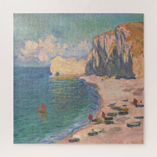 Étretat: The Beach and the Falaise by Claude Monet Jigsaw Puzzle (Vertical)