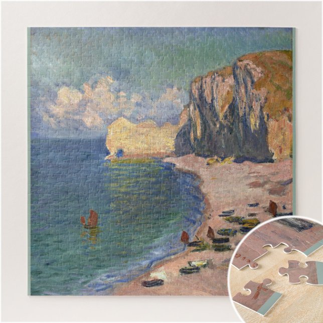 Étretat, The Beach and the Falaise d’Amont, Monet  Jigsaw Puzzle (Creator Uploaded)