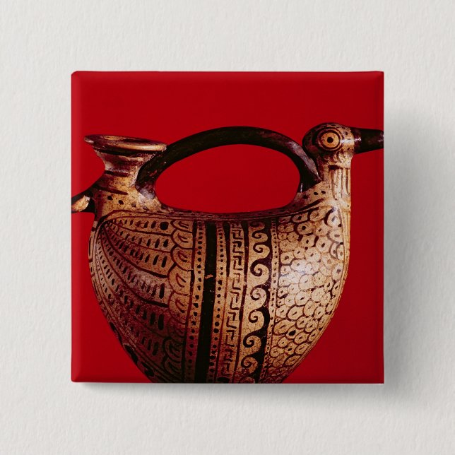 Etruscan askos in the shape of a duck pinback button (Front)