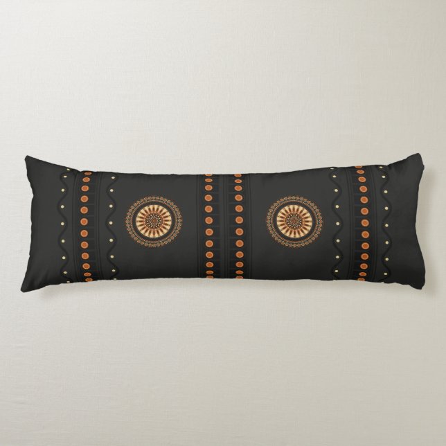 Etruscan Bucchero "Axis Mundi" Long Body Pillow (Front)