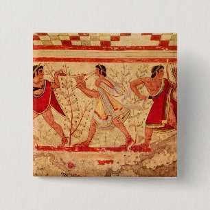 Etruscan musicians pinback button