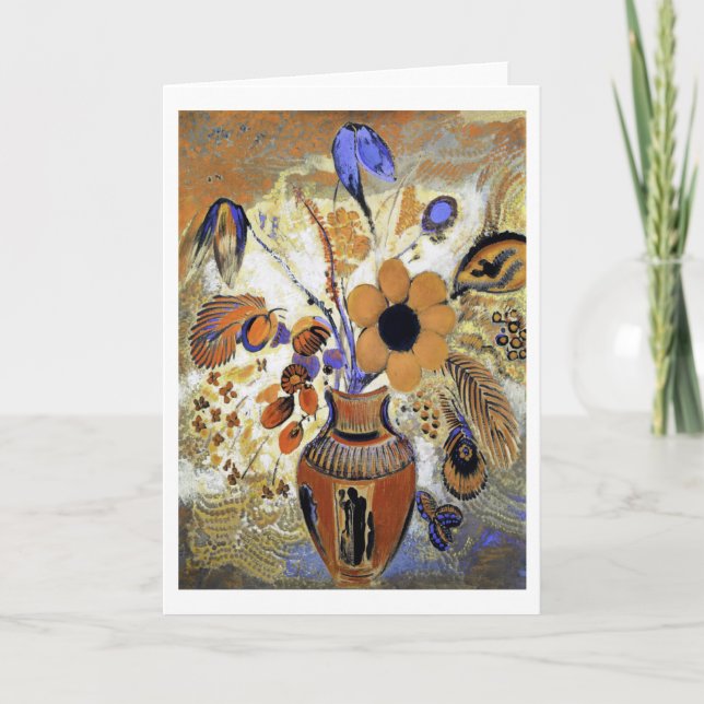 Etruscan Vase with Flowers, Redon Card (Front)