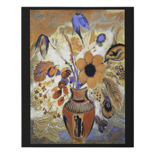 Etruscan Vase with Flowers, Redon Faux Canvas Print