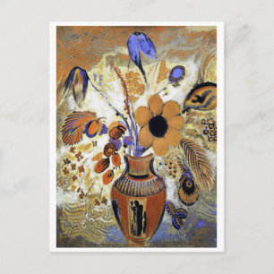 Etruscan Vase with Flowers, Redon Postcard